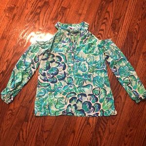 Lilly Pulitzer XXS Open Shoulder Blouse